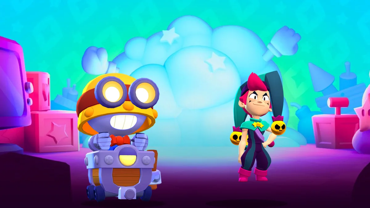 Brawl Stars brawlers fighting around a central objective