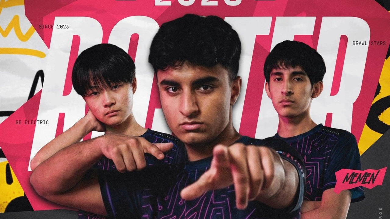 Three Team Elektros Brawl Stars players pose together