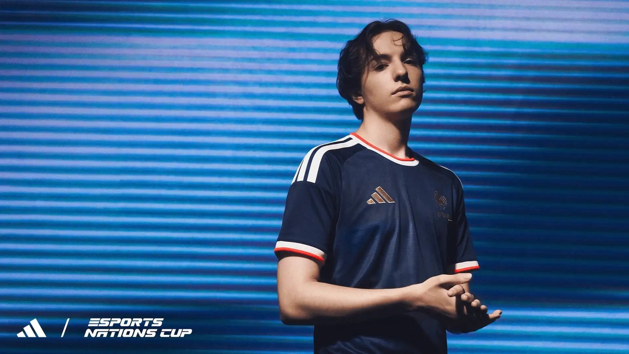 An esports player speaks on a conference stage
