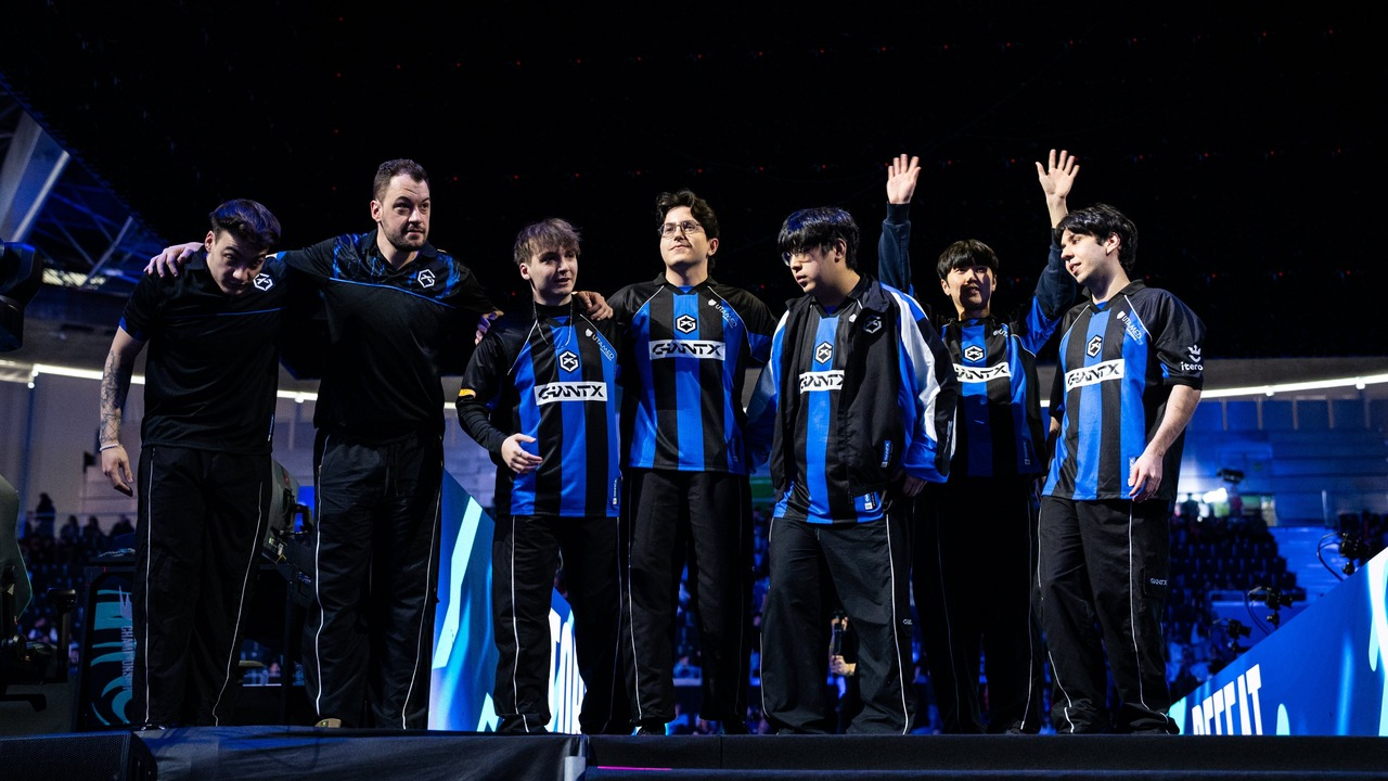 GIANTX players and staff pose together on stage