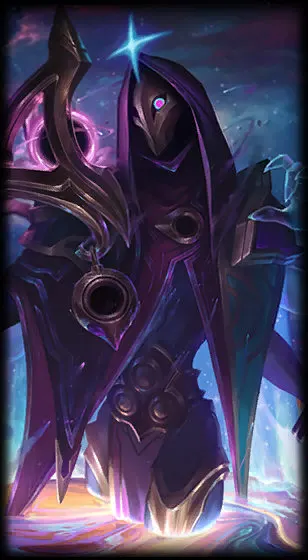 Dark Cosmic Jhin — Jhin skin splash art