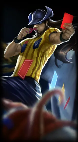 Красная карточка Twisted Fate — арт скина Twisted Fate