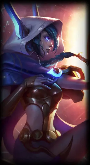 Cosmic Dusk Xayah — сплеш-арт скина Xayah