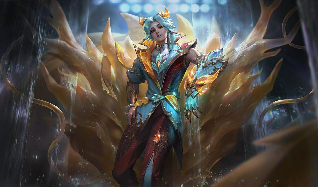 Заставка с Эзреалем из комплекта Prestige Heavenscale