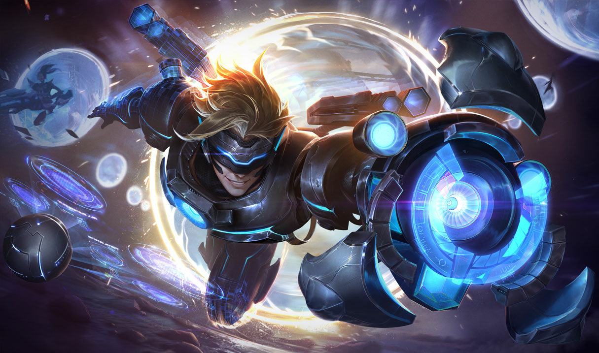 Заставка с Эзреалем из Pulsefire