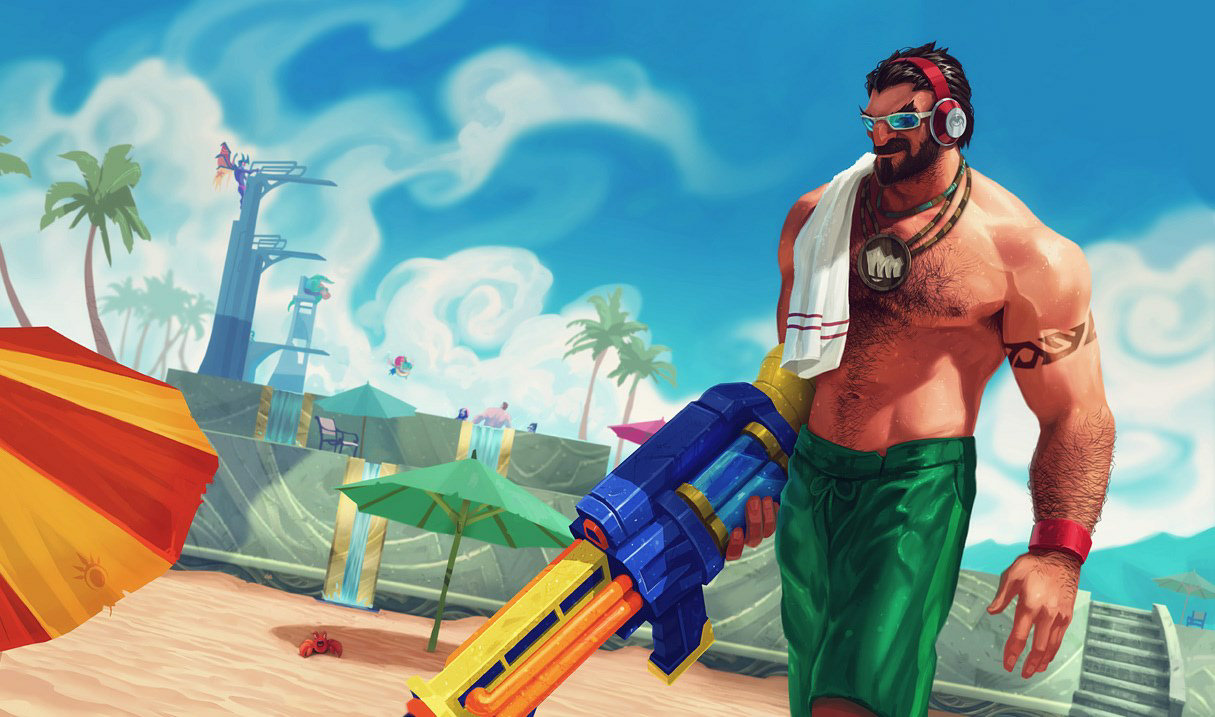 Pool Party Graves splash art