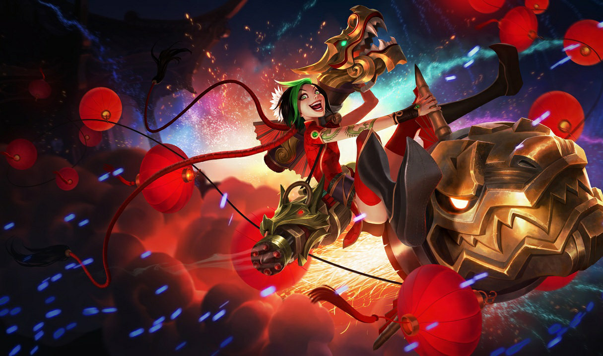 Firecracker Jinx splash art