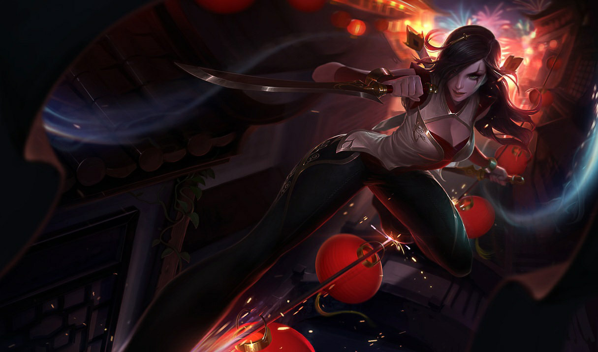 Изображение Катарины из серии «Воюющие королевства» (Warring Kingdoms Katarina splash art)