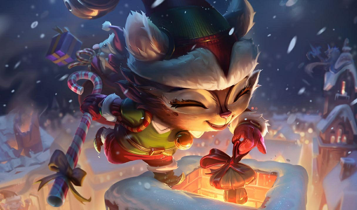 Happy Elf Teemo splash art