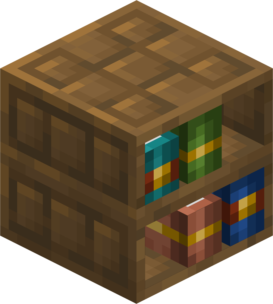 3D Chiseled Bookshelf Variants
