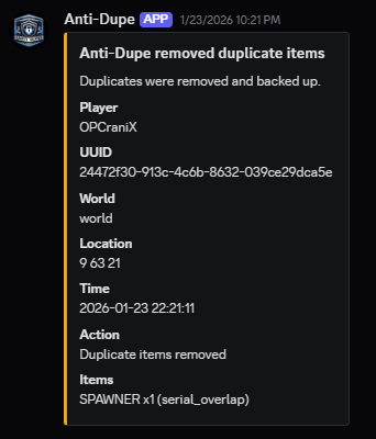 Anti-Dupe