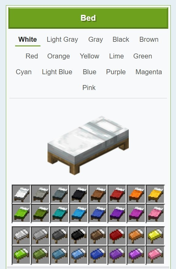 Minecraft Bedrock Updates Bed Item Textures