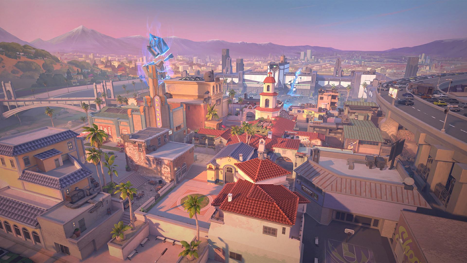 Sunset map splash