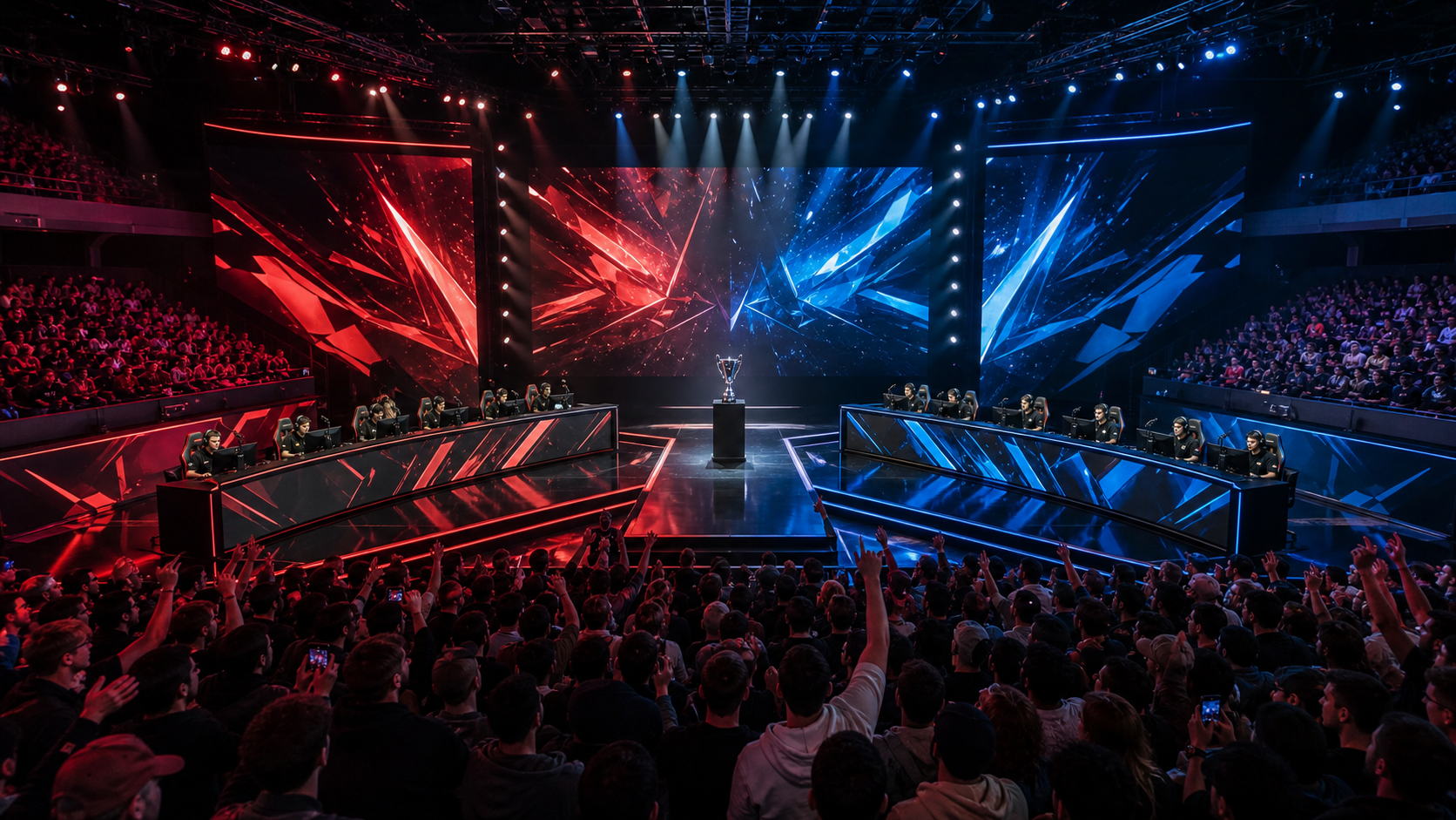 VALORANT esports arena filled with fans and stage lighting