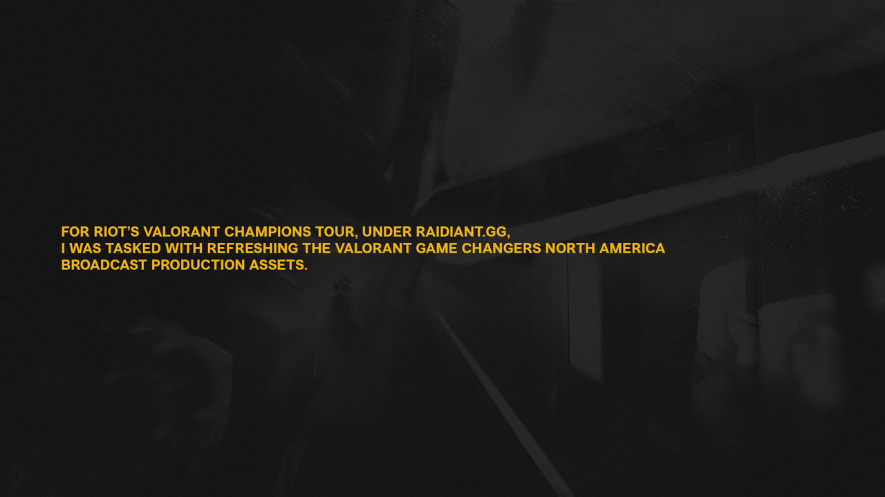 Game Changers North America broadcast design with bright yellow graphics