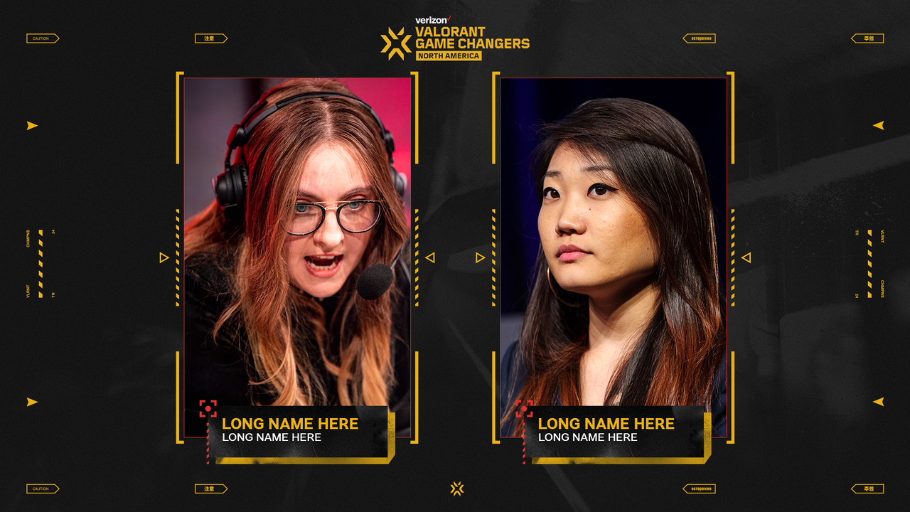 Game Changers North America illustrated broadcast visual with players and event graphics