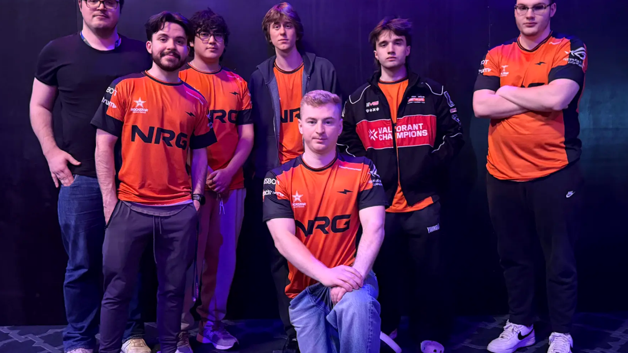 NRG Valorant roster photo used for the EWC final preview against 100 Thieves