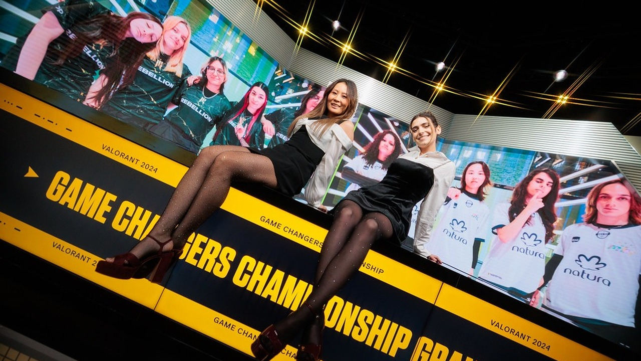 Players and guests sit beside the Valorant Game Changers stage