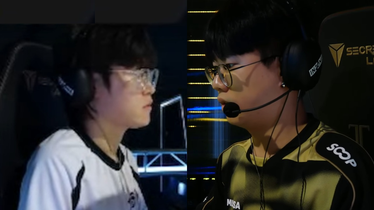 A Team Secret player competes at a Valorant tournament desk