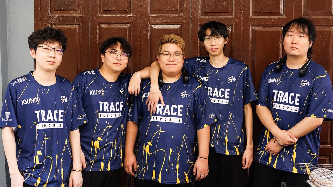 Trace Esports players gather after a match