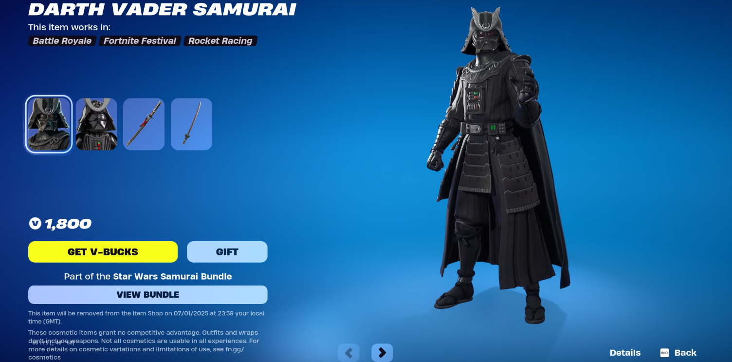 Fortnite Gamer Unveils the Hidden Message on Darth Vader's Katana