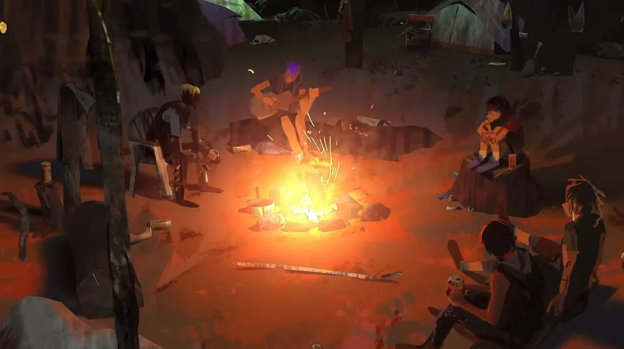 Life is Strange 2 characters at the campfire