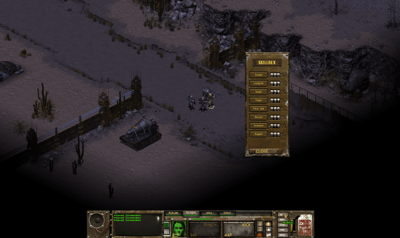 Fallout Tactics skilldex