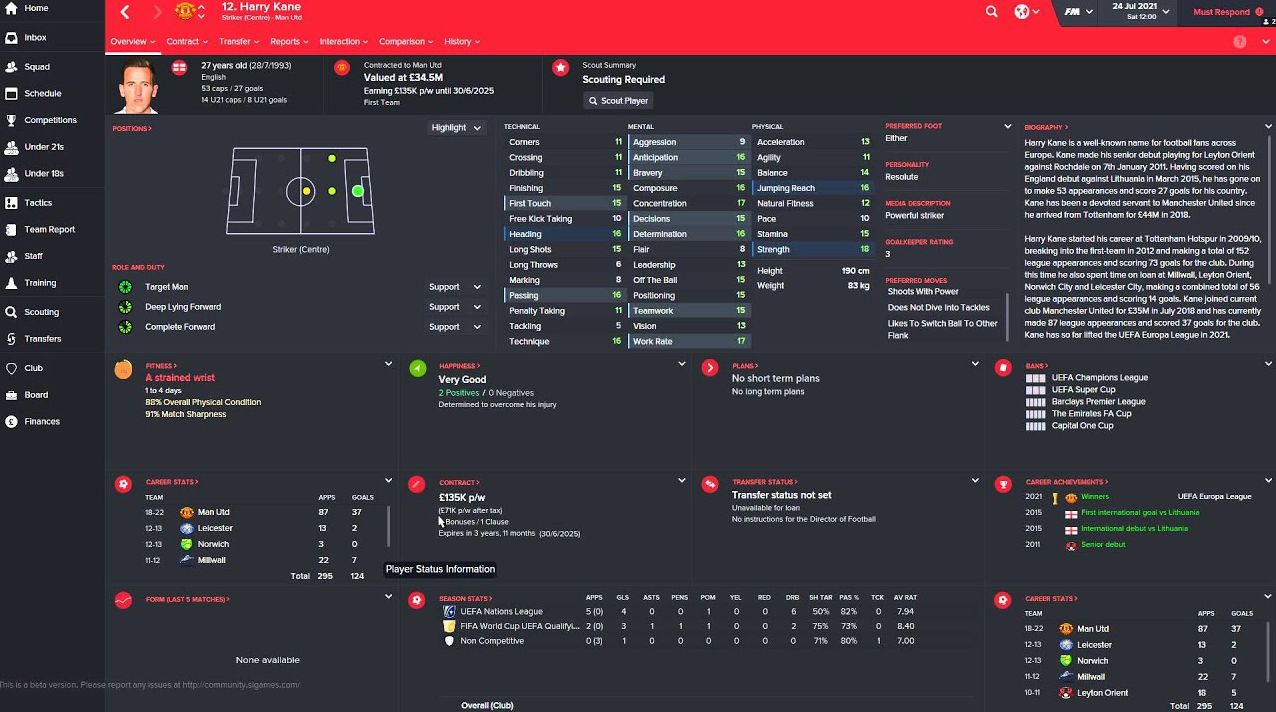 Football Manager 2016 Harry Kane