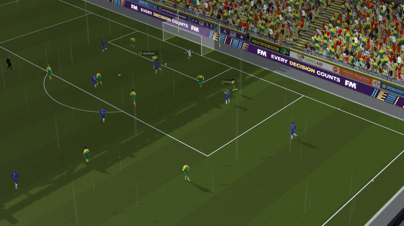 Football Manager 2020 rain and match