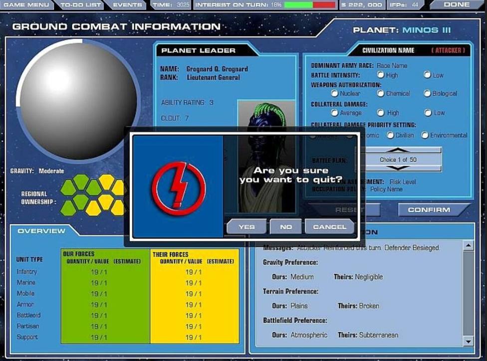 Master of Orion 3 menu
