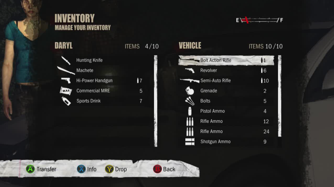 The Walking Dead Survival Instinct inventory