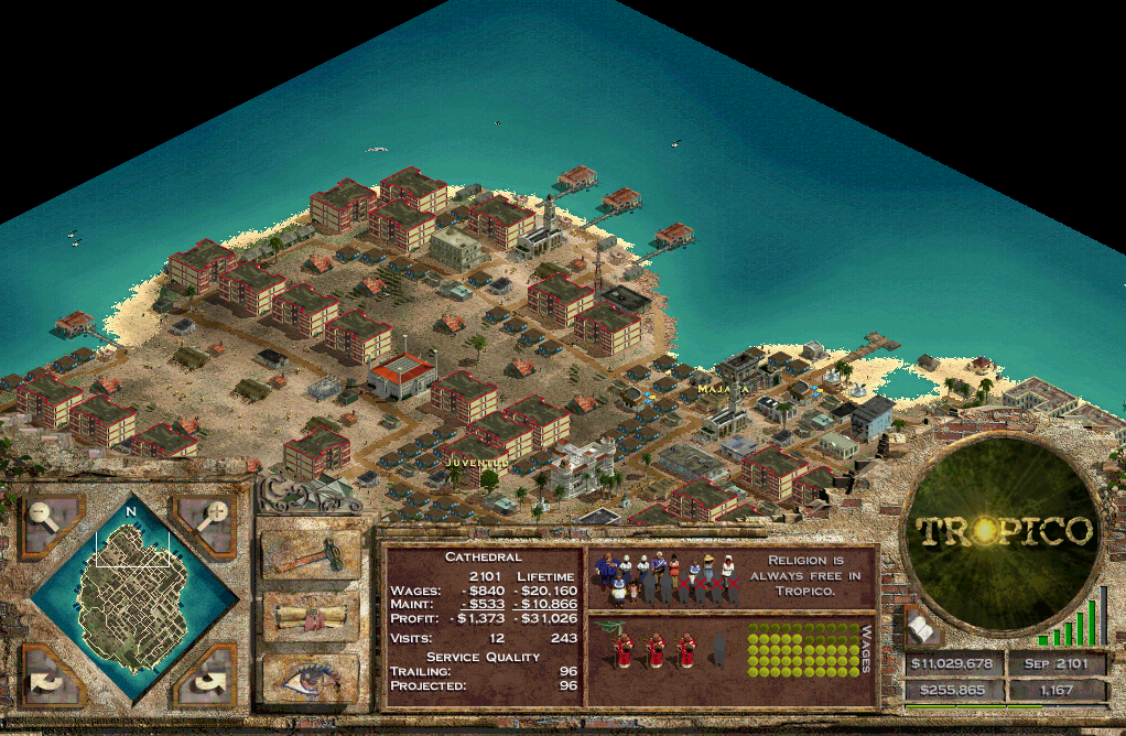 Tropico 1 heroes and buildings