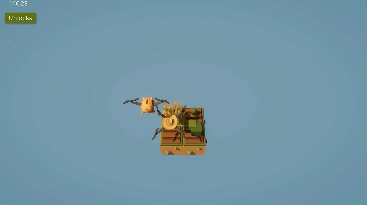 The beginning of the game in The Farmer Was Replaced