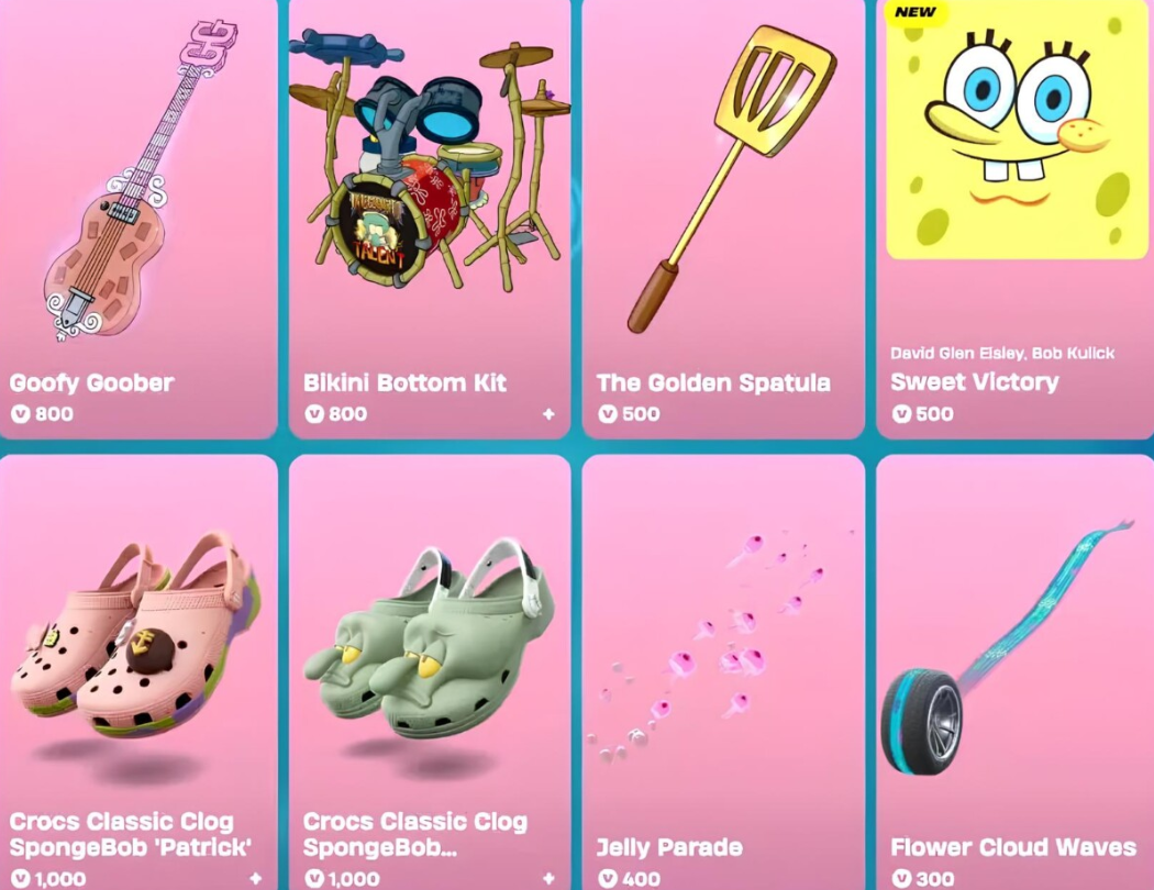 Get SpongeBob SquarePants skins and items