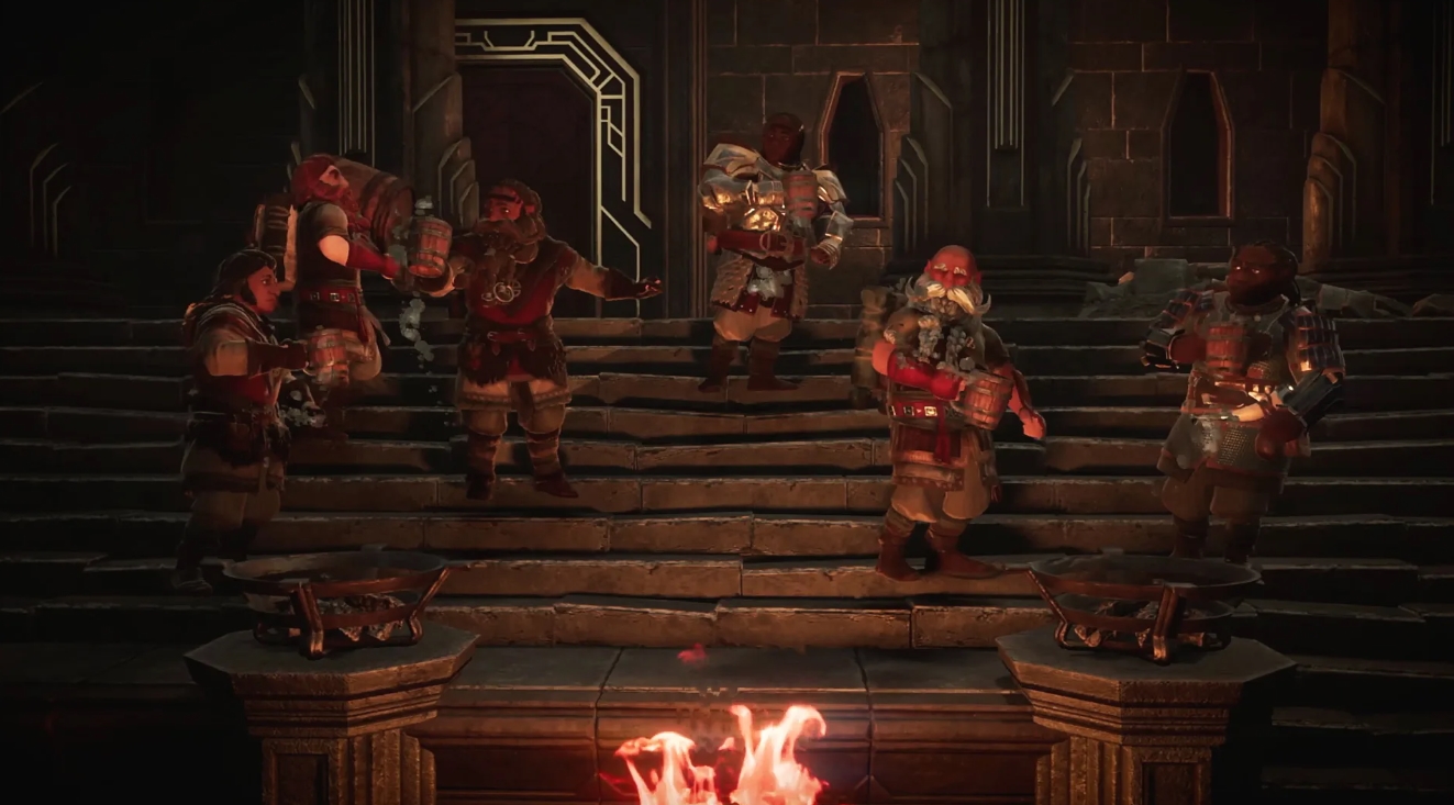 Resource mining, combat, and base building in Return to Moria