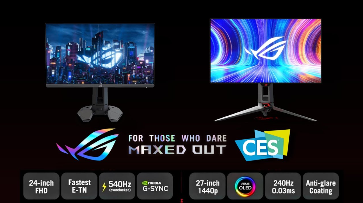 ASUS ROG 540 Hz LCD matrices versus OLED