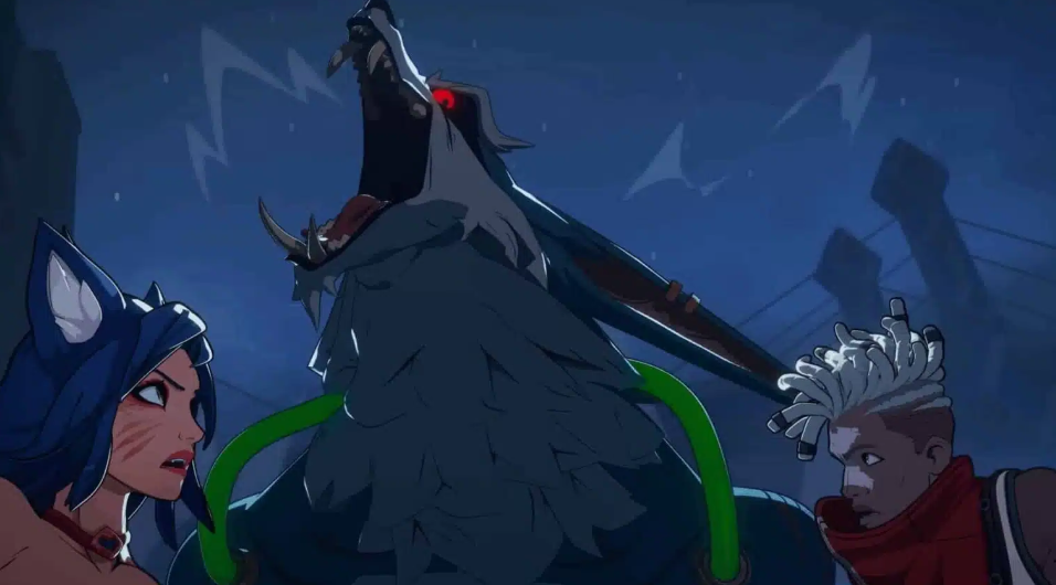 Ekko, Warwick, and Ahri in the 2XKO cinematic trailer