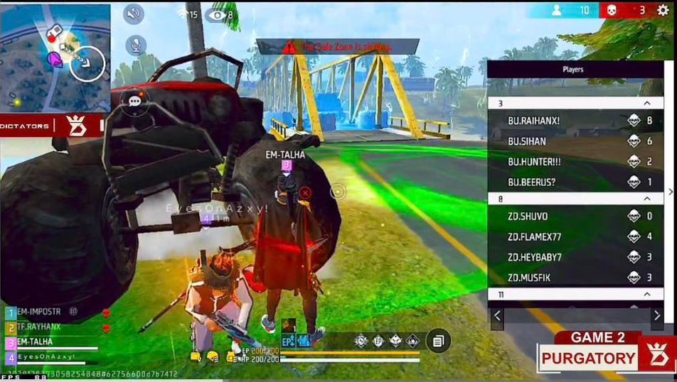 Free Fire Champion Rush tournament gameplay