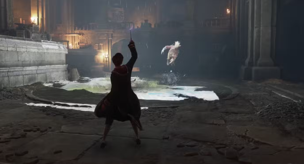 Wizard casting spell combat