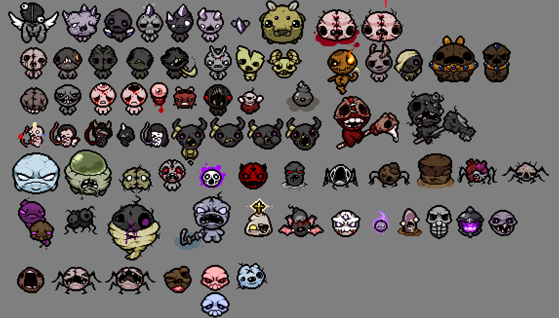 Isaac regular enemies sprites