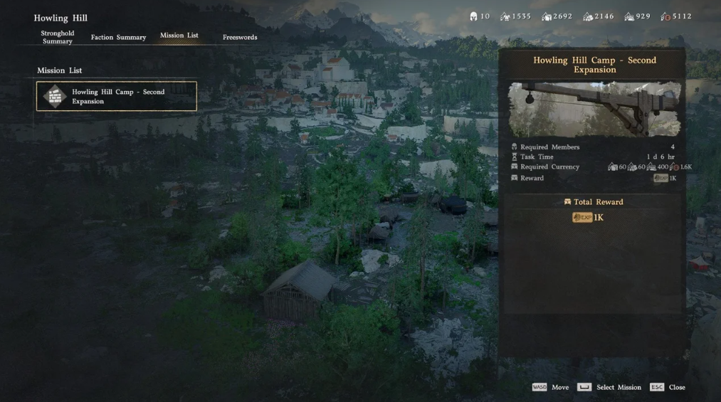Building camp gameplay scene
