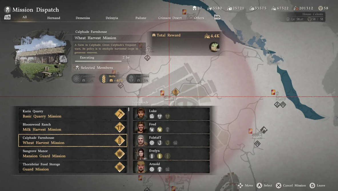 Mission map interface