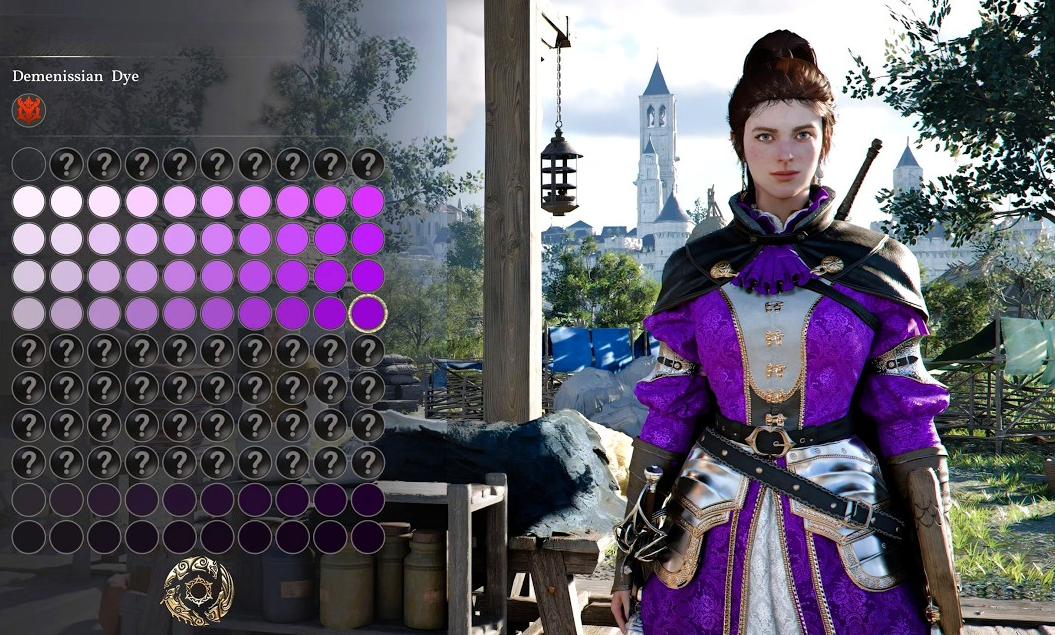 Purple shades of dyes