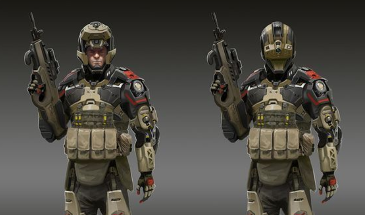 Cybernetic soldier implants combat