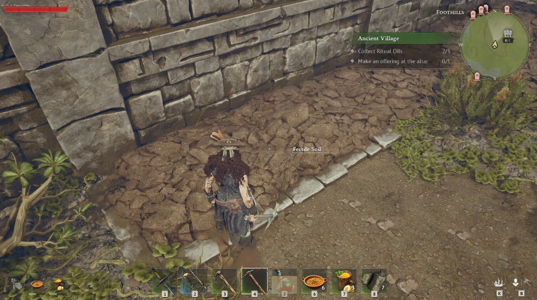 Fertile soil in ground