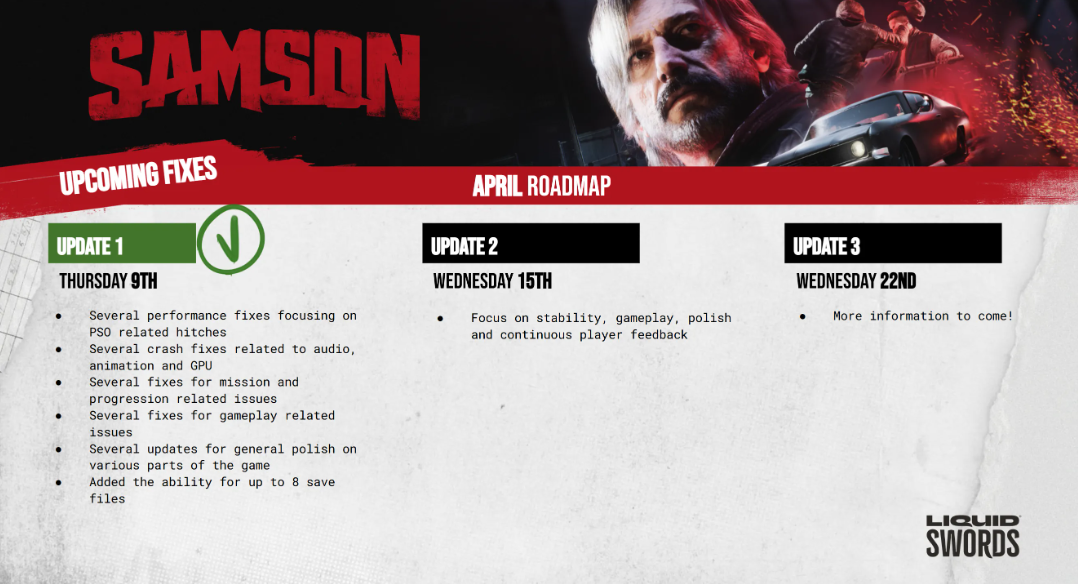 Full Samson Roadmap Review