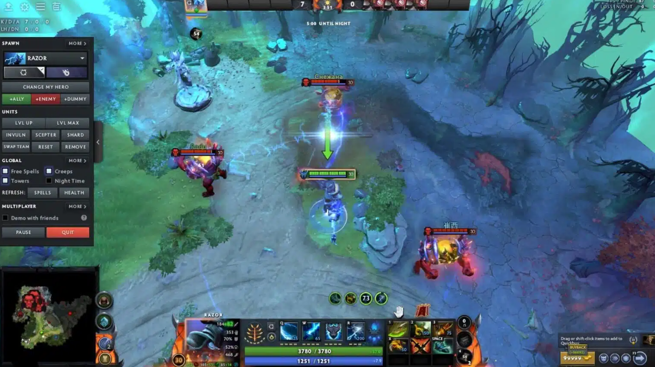 Razor offlane lightning fight