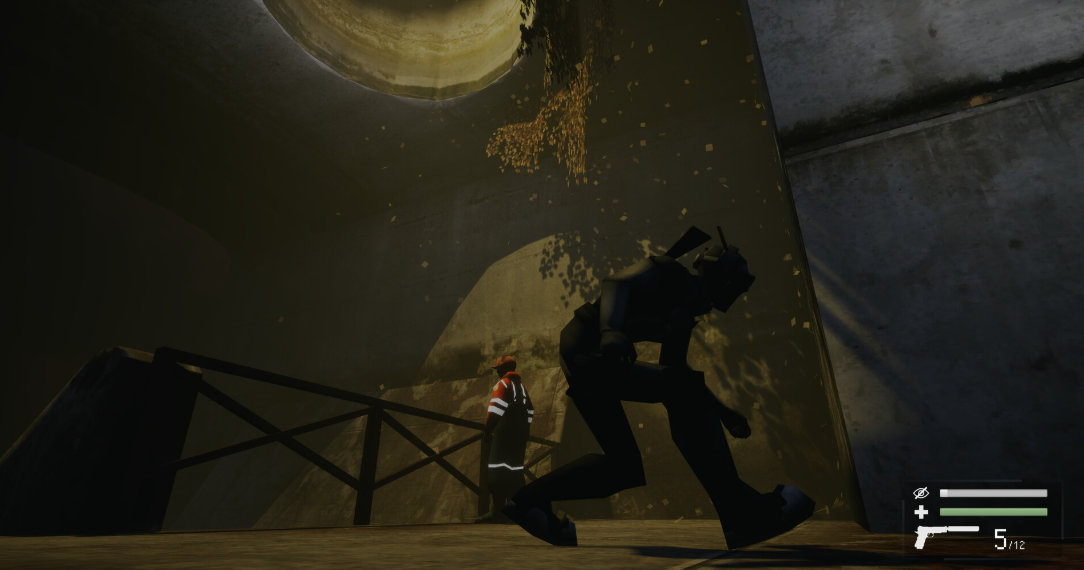 stealth action cinematic scene