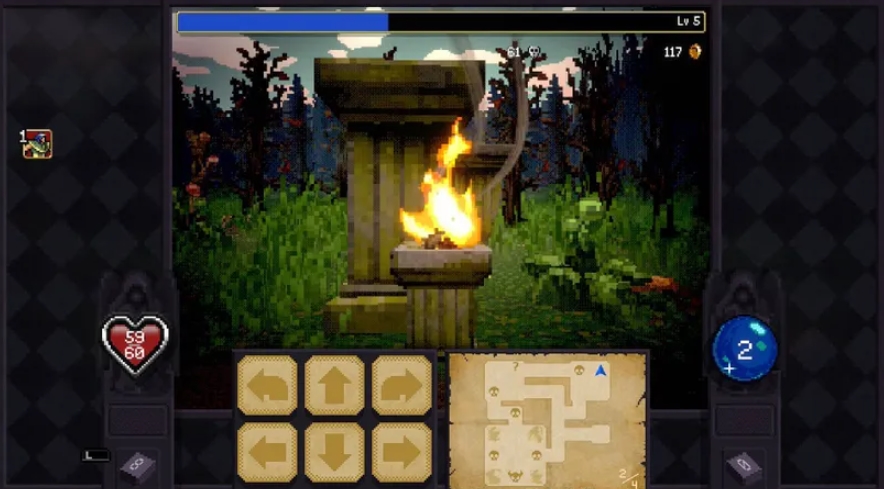 Vampire Crawlers gameplay exploring dungeon and discovering shrine