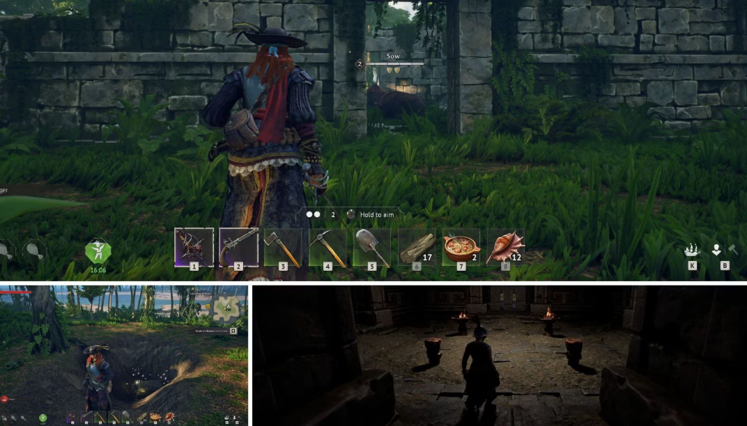 Ruined village buildings exploration